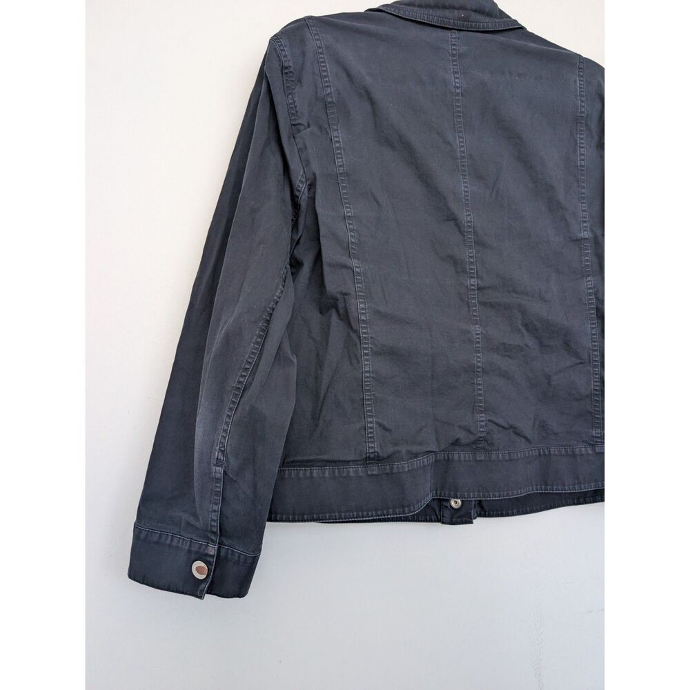 Lafayette 148 Navy Snap Button Collared Lightweig… - image 12